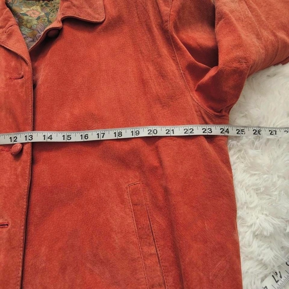 Vintage Hunts Club‎ Pink Suede Leather Bomber Jacket Womens Large Cottagecore - Picture 7 of 8